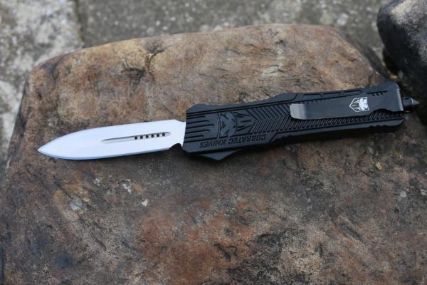 COBRATEC OTF DAGGER NOT SERRATED LARGE CTK-1 BLACK
