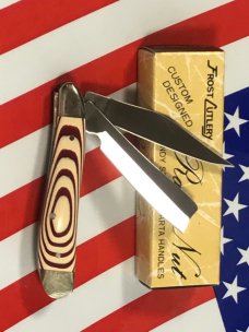 Vintage Frost (Custom Design Series) Razor Nut Knife w Candy Stripe Micatra Handles +NOS in Orig Box Vintage Frost (Custom Design Series) Razor Nut Knife w Candy Stripe Micatra Handles +NOS in Orig Box