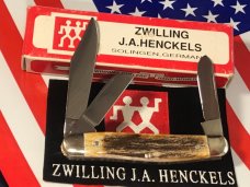 Vintage J A Henckels 3 Blade Stockman Pocket Knife (HK-2-S) with Super Stag Handles -NOS w/ Box Vintage J A Henckels 3 Blade Stockman Pocket Knife (HK-2-S) with Super Stag Handles -NOS w/ Box