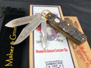 Great Eastern SFO GEC Maher & Grosh #78 Yankee Whittler Knife Yellow Jig Bone