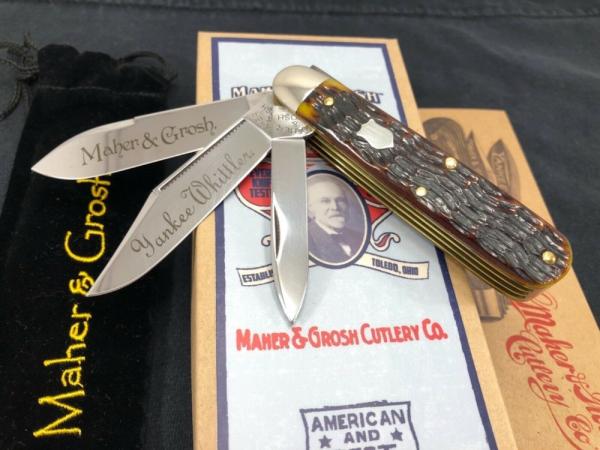 Great Eastern SFO GEC Maher & Grosh #78 Yankee Whittler Knife Yellow Jig Bone Great Eastern SFO GEC Maher & Grosh #78 Yankee Whittler Knife Yellow Jig Bone