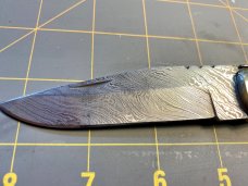 Damascus Lockback Hunting Knife with File Worked Spine Damascus Lockback Hunting Knife with File Worked Spine