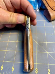 Damascus Lockback Hunting Knife with File Worked Spine Damascus Lockback Hunting Knife with File Worked Spine