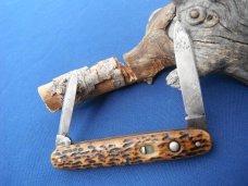 SCHRADE CUT CO. WALDEN NY 1916-46(?) VINTAGE AMERICAN AUTOMATIC KNIFE 3 3/8" TWIN BLADE DOUBLE BLADE SCHRADE CUT CO. WALDEN NY 1916-46(?) VINTAGE AMERICAN AUTOMATIC KNIFE 3 3/8" TWIN BLADE DOUBLE BLADE