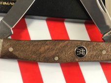 J A Henckels Stockman Knife w/ Great GunStock Walnut Handles - NOS in Orig Box +leather pouch & COA J A Henckels Stockman Knife w/ Great GunStock Walnut Handles - NOS in Orig Box +leather pouch & COA