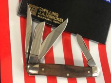 J A Henckels Stockman Knife w/ Great GunStock Walnut Handles - NOS in Orig Box +leather pouch & COA J A Henckels Stockman Knife w/ Great GunStock Walnut Handles - NOS in Orig Box +leather pouch & COA
