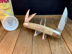 Great Eastern Cutlery Tidioute 62 Pocket Carver White Smooth Bone 