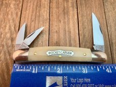 Great Eastern Cutlery Tidioute 62 Pocket Carver White Smooth Bone 