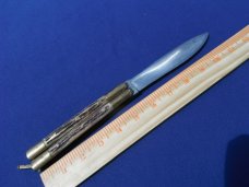 OLD VINTAGE 60's LARGE HANDMADE PHILLIPINES BONE "BALISONG" BUTTERFLY FOLDING POCKET KNIFE KNIVES OLD VINTAGE 60's LARGE HANDMADE PHILLIPINES BONE "BALISONG" BUTTERFLY FOLDING POCKET KNIFE KNIVES
