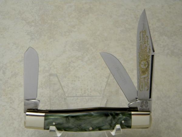 Fight'n Rooster Germany Mint Green Perloid *Prototype* 1981 Florida Knife Collectors Stockman Knife Fight'n Rooster Germany Mint Green Perloid *Prototype* 1981 Florida Knife Collectors Stockman Knife
