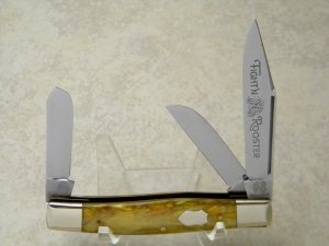 Fight'n Rooster Frank Buster Cutlery Co. Solingen Germany Gold Perloid Stockman Knife