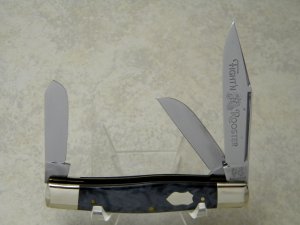 Fight'n Rooster Frank Buster Cutlery Co. Solingen Germany Smokey Grey Perloid Stockman Knife