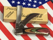 Vintage Frost (Custom Design Series) Razor Barlow Knife -Colorful Frostwood Handles +NOS in Orig Box