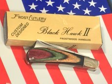 Vintage Frost (Custom Design Series) Razor Barlow Knife -Colorful Frostwood Handles +NOS in Orig Box
