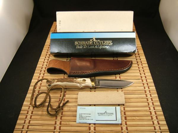 SCHRADE+ USA PHIES PRO HUNTER 1 RARE VINTAGE FULL TANG FIXED BLADE STAG HORN HUNTING KNIFE NEW MINT SCHRADE+ USA PHIES PRO HUNTER 1 RARE VINTAGE FULL TANG FIXED BLADE STAG HORN HUNTING KNIFE NEW MINT