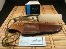 SCHRADE+ USA PHIES PRO HUNTER 1 RARE VINTAGE FULL TANG FIXED BLADE STAG HORN HUNTING KNIFE NEW MINT SCHRADE+ USA PHIES PRO HUNTER 1 RARE VINTAGE FULL TANG FIXED BLADE STAG HORN HUNTING KNIFE NEW MINT