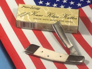 Vintage Frost Cut (Custom Design Series) Kane Klaw Kutter Razor Knife Smooth Bone Handles -Japan NOS