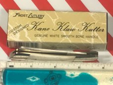 Vintage Frost Cut (Custom Design Series) Kane Klaw Kutter Razor Knife Smooth Bone Handles -Japan NOS