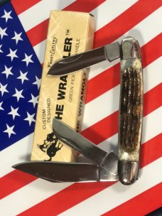 Vintage Frost (Custom Design Series) The Wrangler Stockman Knife - Handles +NOS in Orig Box Vintage Frost (Custom Design Series) The Wrangler Stockman Knife - Handles +NOS in Orig Box