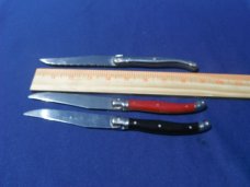  3 French Knives 1 LAGUIOLE "Bee" & 1 Jean Dulost 1 Barenthal  Stainless Serrated Blade Steak Knives