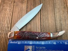 A.G. Russell Lowell Ark Texas Ranger Large Toothpick European Red Deer Jigged Bone 