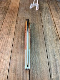 A.G. Russell Lowell Ark Texas Ranger Large Toothpick European Red Deer Jigged Bone 