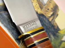 Marbles Gladstone Mich USA Stacked Leather & Stag Woodcraft Fixed Blade Sheath Knife in Box c.1990's