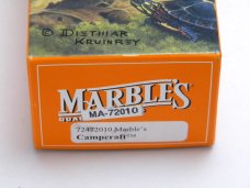 Marbles Gladstone Mich USA Tiger Wood & Aluminum Campcraft Fixed Blade Sheath Knife in Box c.1990's