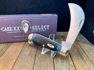Case Select Hawkbill Mediterranean Blue Sawcut Jigged All NIckel Silver Components  2010