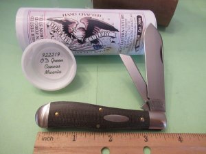 Great Eastern , Tidioute Green Canvas Micarta Pattern # 922219 