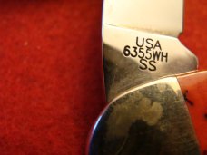 Case Wharncliffe Seahorse Whittler 6355WH SS 2003 Red Bone Handles