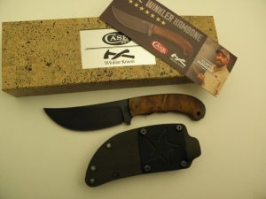 Case XX 43180 Winkler Hambone Skinner Knife: Smooth Curly Maple handle, 88CrV2 Carbon steel blade