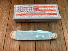 Case Trapper Skeletonized Imitation Pearl With Bolster Embellishments by Wild Horse Customs. Case Trapper Skeletonized Imitation Pearl With Bolster Embellishments by Wild Horse Customs.