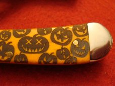 Case Halloween Trapper #6254 SS "Pumpkin Carver" with Etched Orange Bone Handles 2006 Case Halloween Trapper #6254 SS "Pumpkin Carver" with Etched Orange Bone Handles 2006