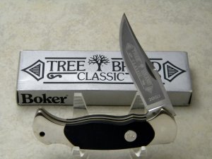 Boker Solingen Germany Stainless Tree Brand Classic Black 2003 Lockback Knife in Box