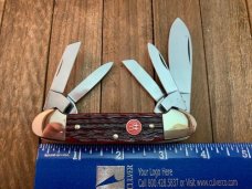 Henckels Solingen Germany, Made by Boker, Red Pick Bone 5 Blade Canoe/Whittler Henckels Solingen Germany, Made by Boker, Red Pick Bone 5 Blade Canoe/Whittler