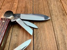 Henckels Solingen Germany, Made by Boker, Red Pick Bone 5 Blade Canoe/Whittler Henckels Solingen Germany, Made by Boker, Red Pick Bone 5 Blade Canoe/Whittler