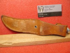 WESTERN BOULDER COLO. 1928-31 SHEATH KNIFE HUNTER CRACKED ICE CELLULOID HANDLES LEATHER SHEATH WESTERN BOULDER COLO. 1928-31 SHEATH KNIFE HUNTER CRACKED ICE CELLULOID HANDLES LEATHER SHEATH