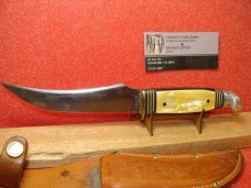 WESTERN BOULDER COLO. 1928-31 SHEATH KNIFE HUNTER CRACKED ICE CELLULOID HANDLES LEATHER SHEATH WESTERN BOULDER COLO. 1928-31 SHEATH KNIFE HUNTER CRACKED ICE CELLULOID HANDLES LEATHER SHEATH