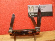 WESTERN BOULDER COLO. 1950-61 MEDIUM 3 3/8" STOCKMAN BROWN BOVINE BONE HANDLES WESTERN BOULDER COLO. 1950-61 MEDIUM 3 3/8" STOCKMAN BROWN BOVINE BONE HANDLES
