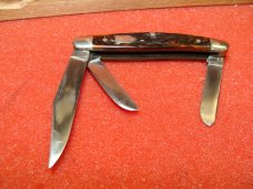 WESTERN BOULDER COLO. 1950-61 MEDIUM 3 3/8" STOCKMAN BROWN BOVINE BONE HANDLES WESTERN BOULDER COLO. 1950-61 MEDIUM 3 3/8" STOCKMAN BROWN BOVINE BONE HANDLES