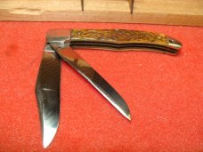 WESTERN BOULDER COLO. 1950-61 FOLDING HUNTER 5 1/8" BRASS LINERS BROWN BOVINE BONE HANDLES WESTERN BOULDER COLO. 1950-61 FOLDING HUNTER 5 1/8" BRASS LINERS BROWN BOVINE BONE HANDLES