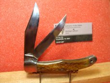 WESTERN BOULDER COLO. 1950-61 FOLDING HUNTER 5 1/8" NICKEL SILVER LINERS LIGHT BROWN BONE HANDLES WESTERN BOULDER COLO. 1950-61 FOLDING HUNTER 5 1/8" NICKEL SILVER LINERS LIGHT BROWN BONE HANDLES
