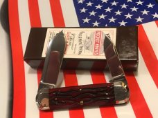 Schatt & Morgan Baby SunFish Pocket Knife -Gorgeous Red Bone Handles & Schatt Morgan Fancy Bolsters Schatt & Morgan Baby SunFish Pocket Knife -Gorgeous Red Bone Handles & Schatt Morgan Fancy Bolsters