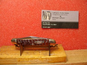 CASE XX 1940-64 MEDIUM HALF STOCKMAN 06244 BROWN JIGGED BONE HANDLES