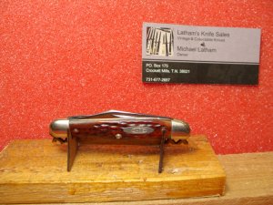 CASE XX 1940-64 HALF WHITTLER 6208 REDISH BROWN  JIGGED BONE HANDLES