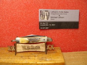 CASE XX USA 2 DOT 1978 PEANUT 5120R SS STAG HANDLES, SINGLE BLADE WITH BAIL.