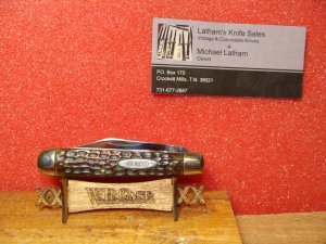 CLAUSS FREMONT OHIO  1920-40 JACK KNIFE #43 GREEN BONE HANDLES, CASE TESTED XX 6214 1/2 