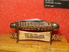 CLAUSS FREMONT OHIO  1920-40 JACK KNIFE #43 GREEN BONE HANDLES, CASE TESTED XX 6214 1/2 