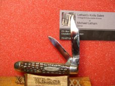 CLAUSS FREMONT OHIO  1920-40 JACK KNIFE #43 GREEN BONE HANDLES, CASE TESTED XX 6214 1/2 